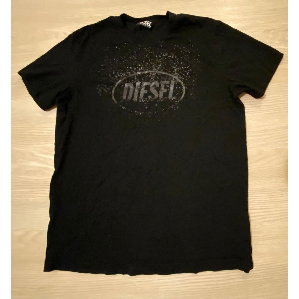 Diesel T Diegor Frost Graphic Logo T-Shirt Mens Black Streetwear A17246